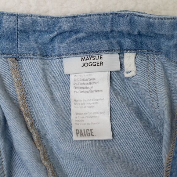 Paige Mayslie Jogger Light Wash Jeans Women's Sz 29 - Picture 4 of 16